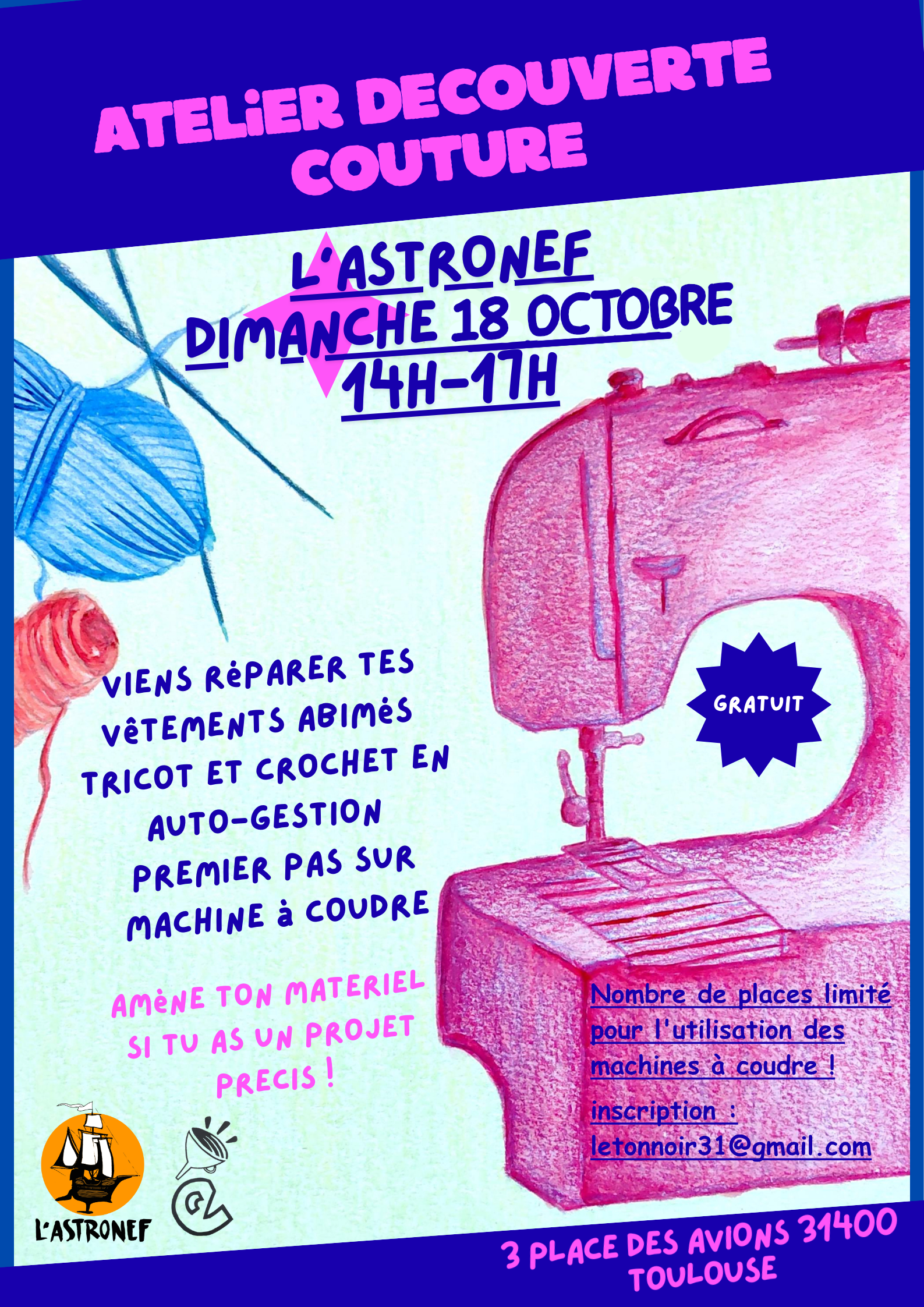 Affiche de l'atelier couture